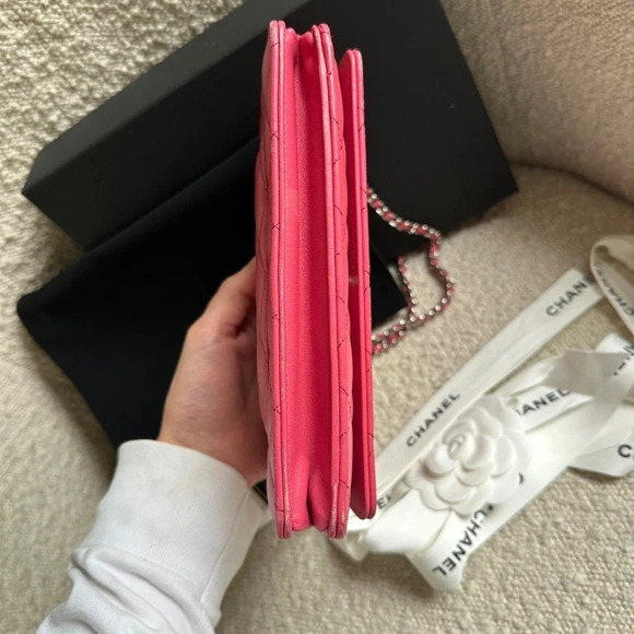 Chanel Barbie Pink Wallet on  Chain WOC - Picture 4 of 14